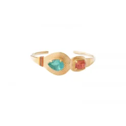 New Adjustable Sun Bangle Bracelet - Turquoise and Pink Joncs