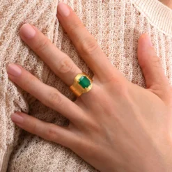 New Adjustable Sun Ring - Green Bagues Ajustables