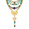 Clearance Adjustable Tiki bib necklace - turquoise Plastrons|Colliers XXL