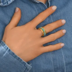 Best Alicudi adjustable medium ring - turquoise Bagues Ajustables