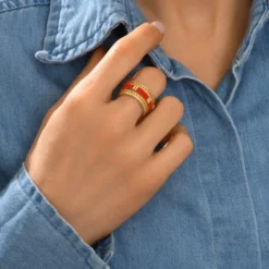 Clearance Alicudi adjustable medium ring - red Bagues Ajustables