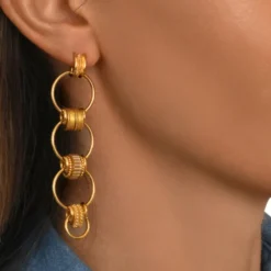 Discount Alicudi gold-plated drop earrings for pierced posts Longues / Pendantes