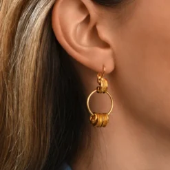 Online Alicudi gold-plated hoop earrings for pierced posts Percées / Tiges