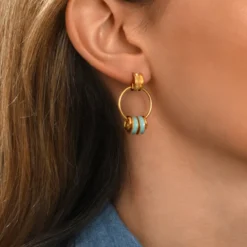 Outlet Alicudi hoop earrings for pierced posts - turquoise Percées / Tiges