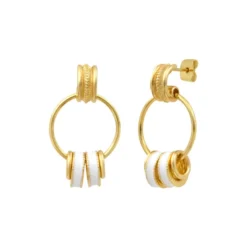 Best Alicudi hoop earrings for pierced posts - white Percées / Tiges