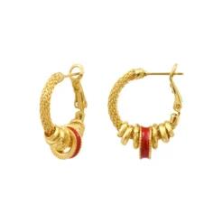 Hot Alicudi hoop earrings - red Créoles