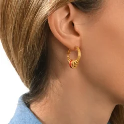Hot Alicudi hoop earrings - red Créoles