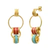 Hot Alicudi pierced stud earrings - turquoise and coral Percées / Tiges