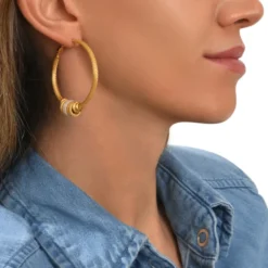 Clearance Alicudi wide hoop earrings - white Créoles