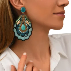 Online Alizia clip-on earrings - blue Clips