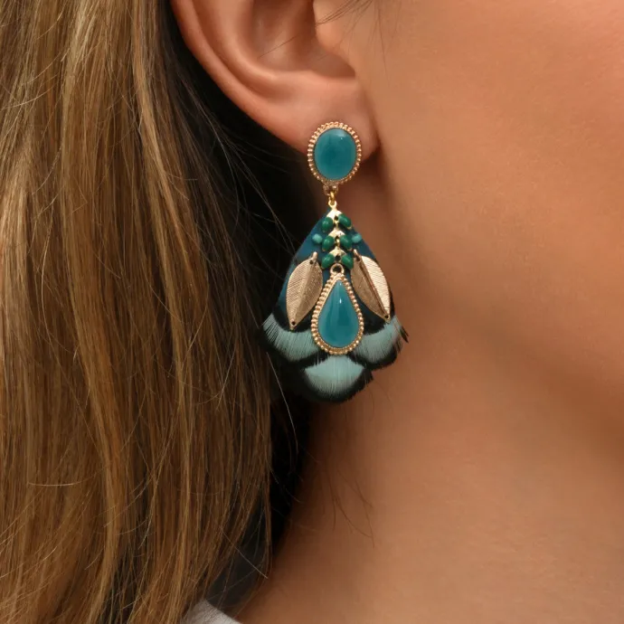 Best Alizia pierced stud earrings - blue Percées / Tiges