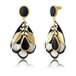 Hot Alizia pierced stud earrings - black and white Percées / Tiges