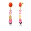 New Alizia pierced stud earrings in gold-tone metal - fuchsia pink Percées / Tiges