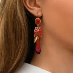 Hot Alizia sleeper earrings - fuchsia pink Dormeuses