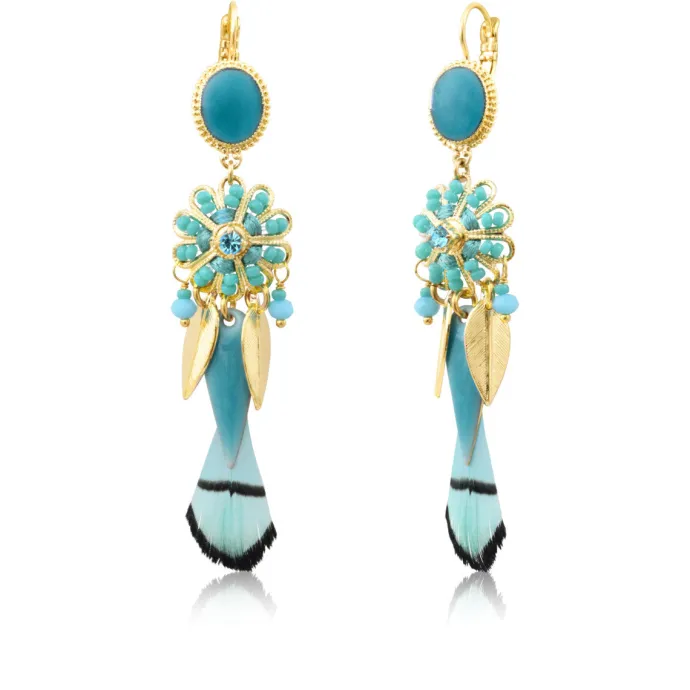 Alizia thin sleeper earrings - blue Dormeuses
