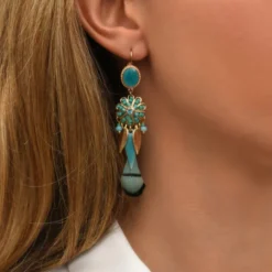 Alizia thin sleeper earrings - blue Dormeuses