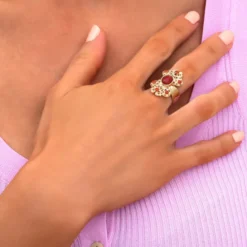 Best Angelique adjustable ring - red Bagues Ajustables
