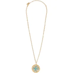 Hot Angelique delicate chain pendant necklace - turquoise Sautoirs & Colliers Longs|Pendentifs Et Médailles