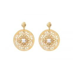 Online Angelique fine stud earrings - white Percées / Tiges