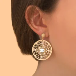 Online Angelique fine stud earrings - white Percées / Tiges