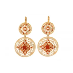 Online Angelique large sleeper earrings - red Dormeuses