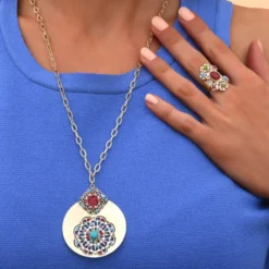 Best Angelique long necklace - multicoloured Sautoirs & Colliers Longs