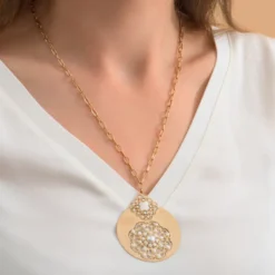 Discount Angelique long necklace - white Sautoirs & Colliers Longs