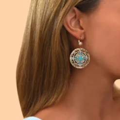 Online Angelique sleeper earrings - turquoise Dormeuses