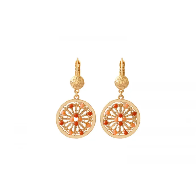 Online Angelique thin sleeper earrings - red Dormeuses