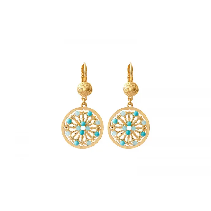 Best Angelique thin sleeper earrings - turquoise Dormeuses