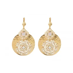 Best Angelique wide sleeper earrings - white Dormeuses