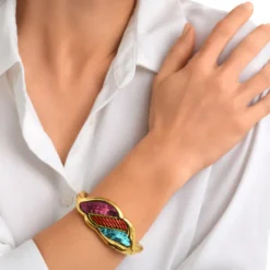 Hot Angèle bangle bracelet - orange and purple Manchettes|Joncs