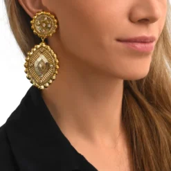 Clearance Angèle clip-on earrings - gold Clips|Boucles D'oreilles XXL
