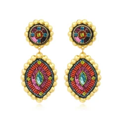 Discount Angèle clip-on earrings - orange and purple Clips|Boucles D'oreilles XXL