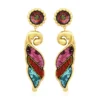 Outlet Angèle long clip-on earrings - orange and purple Clips|Boucles D'oreilles XXL