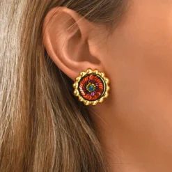 Hot Angèle pierced stud earrings - orange Percées / Tiges|Boucles D'oreilles XXL