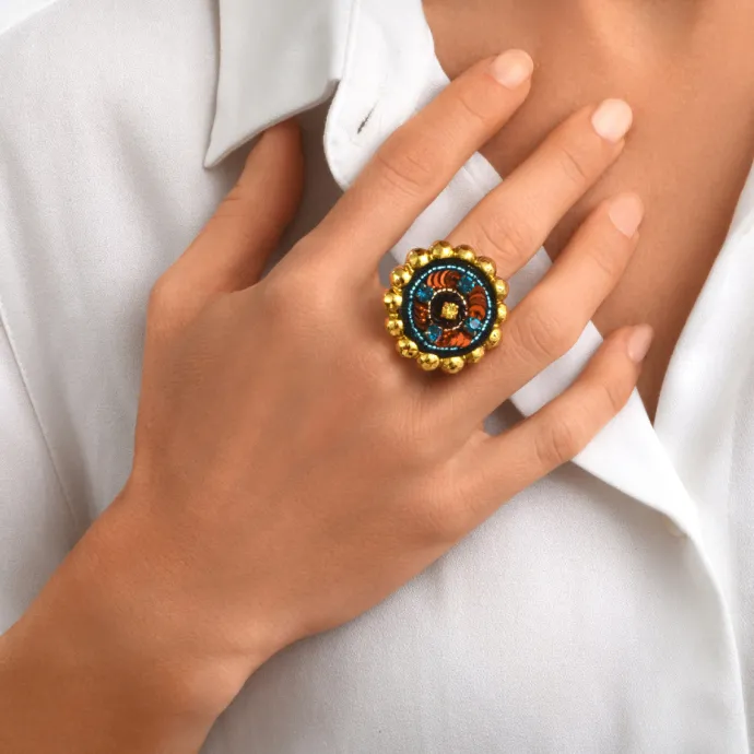 Clearance Angèle ring - orange Bague XXL