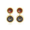 Clearance Angèle round clip-on earrings - orange and purple Clips|Boucles D'oreilles XXL