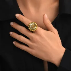 Clearance Angèle round ring - gold Bague XXL
