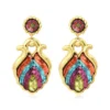 Angèle wide clip-on earrings - orange and purple Clips|Boucles D'oreilles XXL