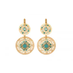 Angélique wide sleeper earrings - turquoise Dormeuses