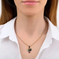 Online Annella delicate pendant necklace - red and turquoise Sautoirs & Colliers Longs|Pendentifs Et Médailles