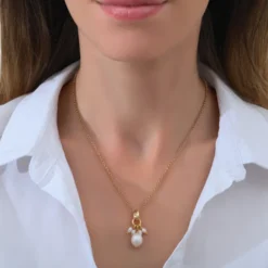 New Annella fine pendant necklace - white pearl Sautoirs & Colliers Longs|Pendentifs Et Médailles