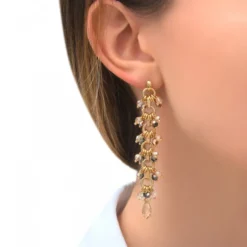 Discount Annella gold-plated stud drop earrings Percées / Tiges|Longues / Pendantes