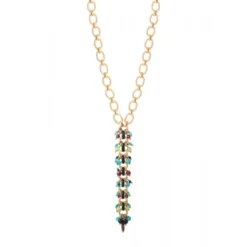 Discount Annella long necklace - red and turquoise Sautoirs & Colliers Longs