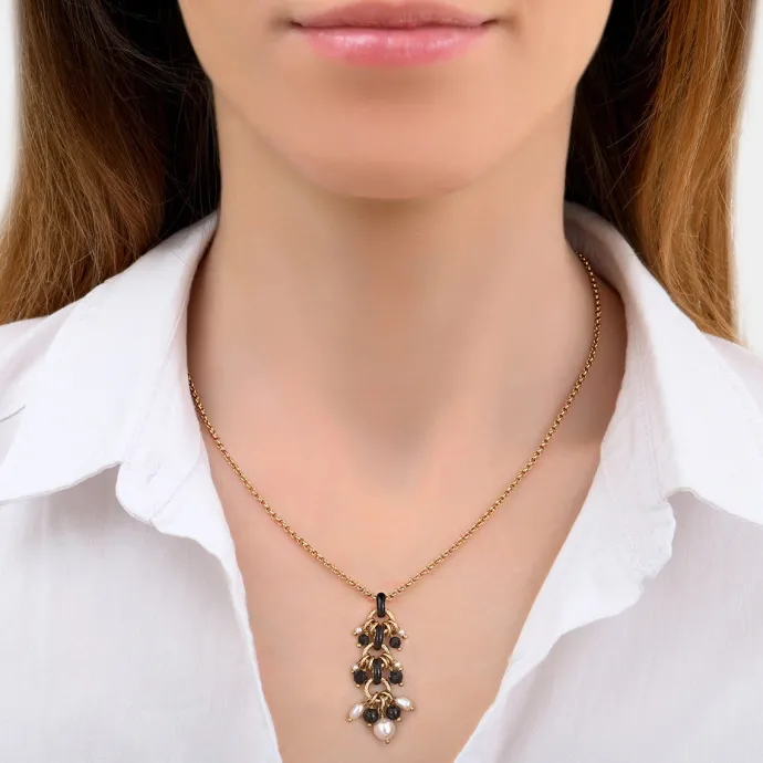 Sale Annella pendant necklace - black and white Sautoirs & Colliers Longs|Pendentifs Et Médailles