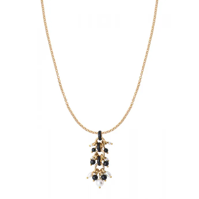 Sale Annella pendant necklace - black and white Sautoirs & Colliers Longs|Pendentifs Et Médailles