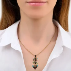 Hot Annella pendant necklace - red and turquoise Sautoirs & Colliers Longs|Pendentifs Et Médailles