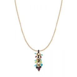 Hot Annella pendant necklace - red and turquoise Sautoirs & Colliers Longs|Pendentifs Et Médailles