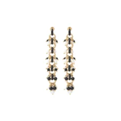 Annella pierced stud earrings - black Percées / Tiges
